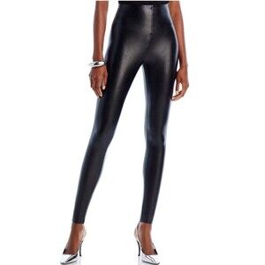 Commando Faux Leather Leggings XL Black High Rise Pull On Stretch Smoothing